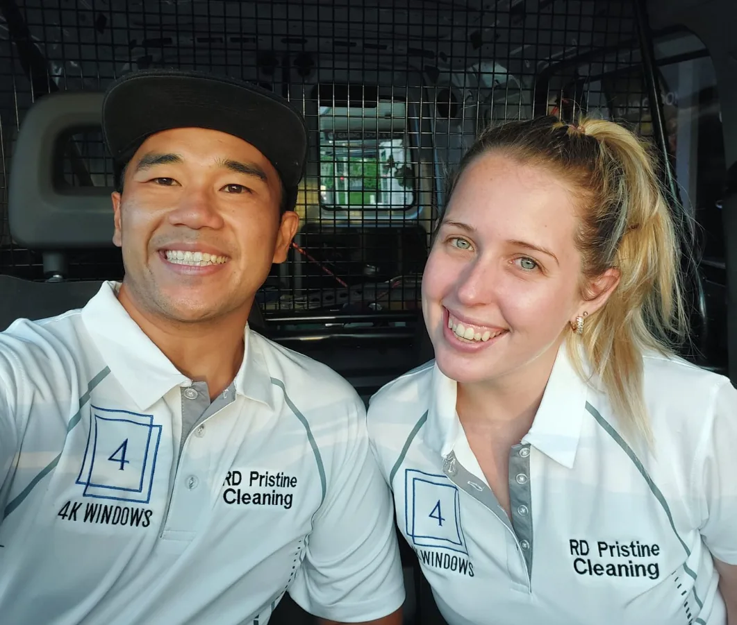 Jordan and Rochelle Torio in their 4K Windows work van