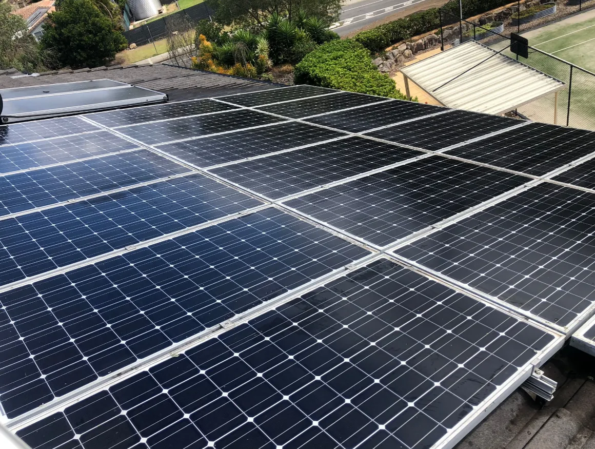 A rooftop solar array after cleaning